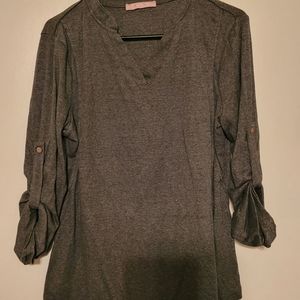Dark Green 3/4 Sleeve Breastfeeding /Nursing Tunic Top